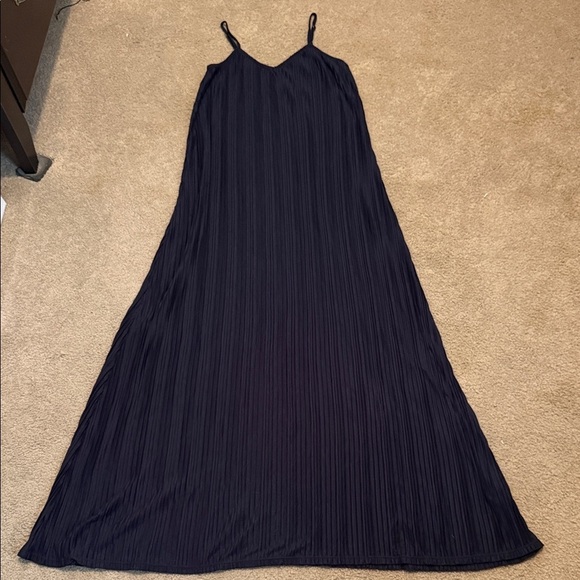Express Dresses & Skirts - Express Dark Blue Pleated Knit Maxi Dress